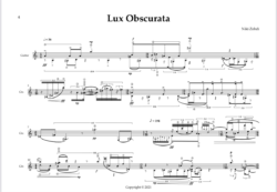 musical score for colo giutar with complex rhythmic notation